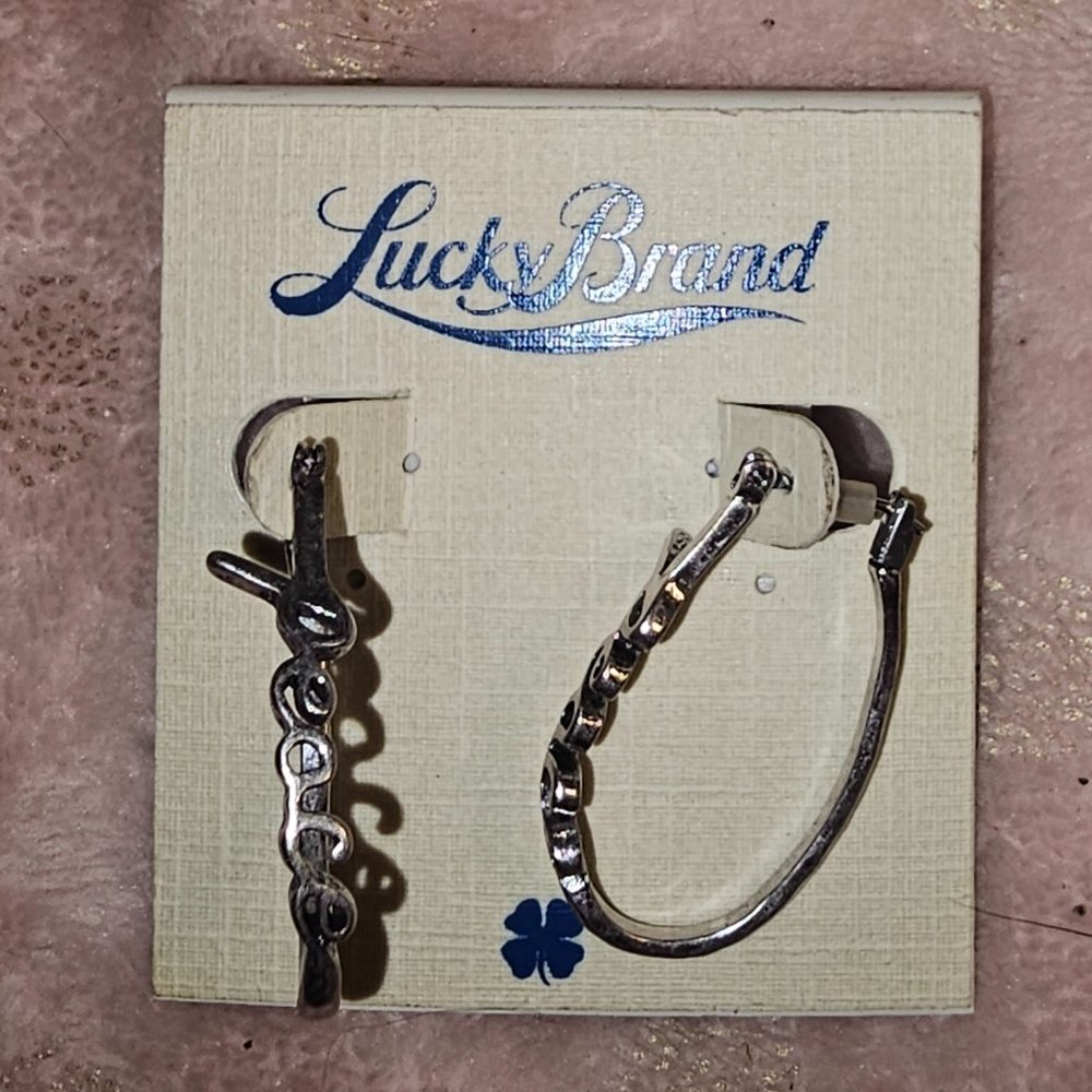 Lucky Brand Peace hoop earrings